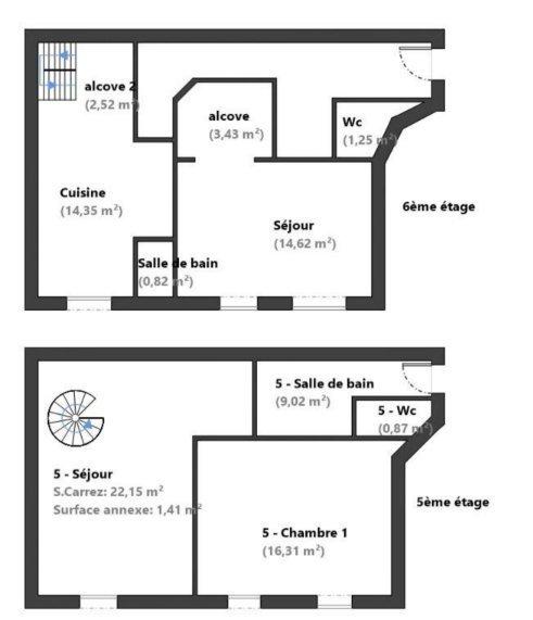 Appartement - 94 m² - 3 pièces