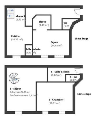 Appartement - 94 m² - 3 pièces