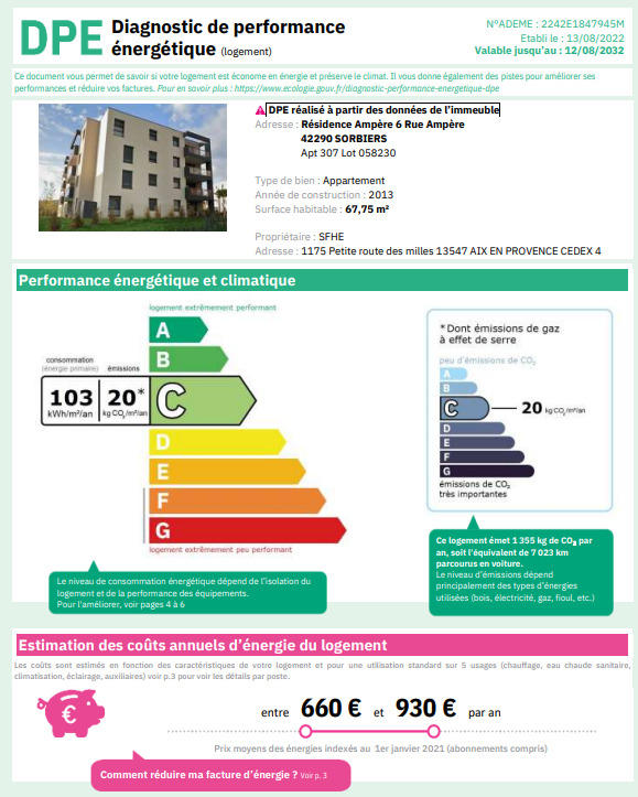 Appartement - 67 m² - 3 pièces