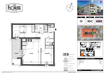 Appartement - 62 m² - 3 pièces