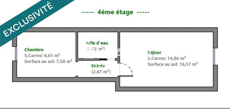 Appartement - 29 m² - 2 pièces