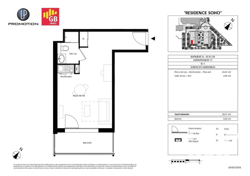 Appartement - 28 m² - 1 pièce