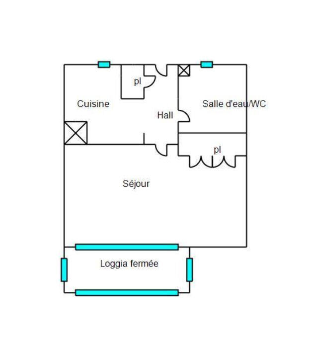Studio - 24 m² - 1 pièce