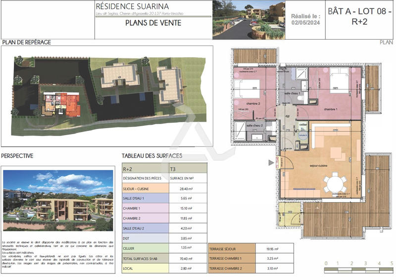 Appartement - 70 m² - 3 pièces