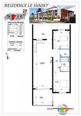 Appartement - 70 m² - 3 pièces