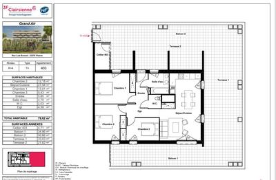 Appartement - 80 m² - 4 pièces