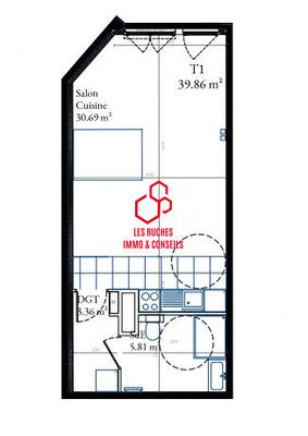 Appartement - 40 m² - 1 pièce