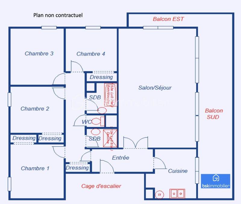 Appartement - 107 m² - 5 pièces