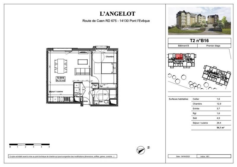 Appartement - 54 m² - 2 pièces