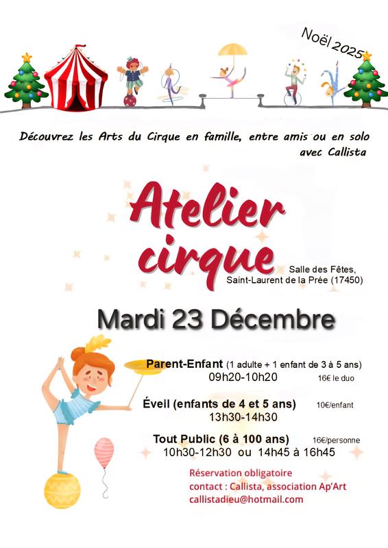 Atelier Cirque Tout Public pour les vacances de Noël