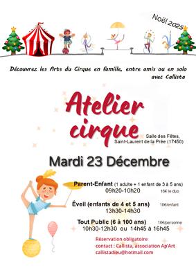 Atelier Cirque Tout Public pour les vacances de Noël