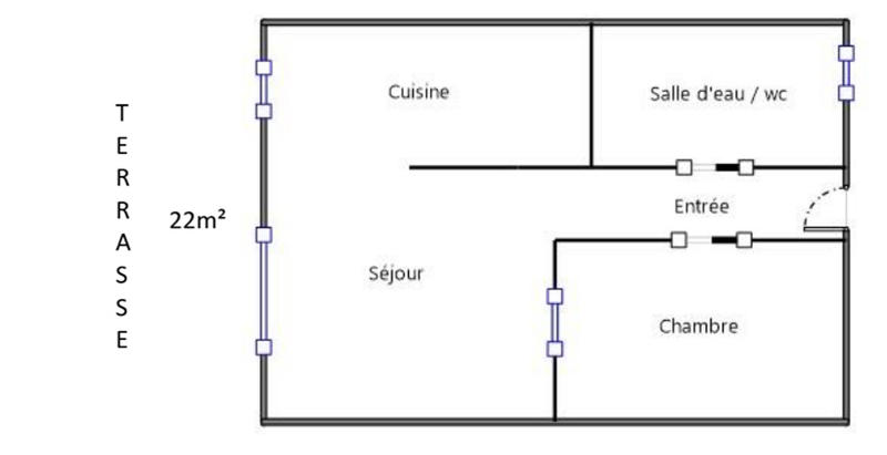 Appartement - 28 m² - 2 pièces