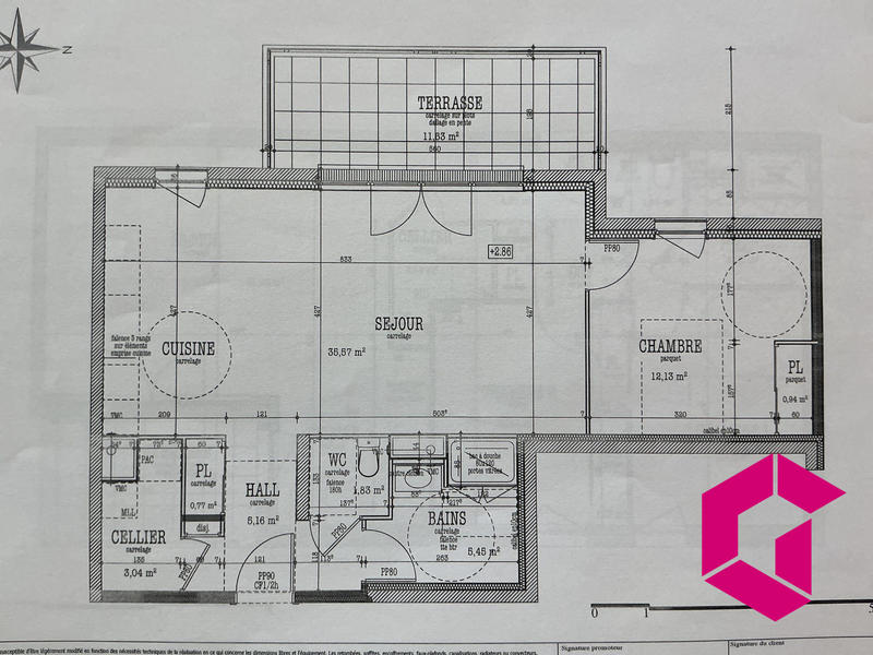 Appartement - 62 m² - 3 pièces