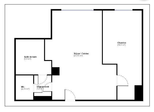 Appartement - 48 m² - 2 pièces
