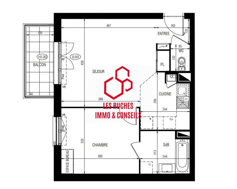 Appartement - 47 m² - 2 pièces