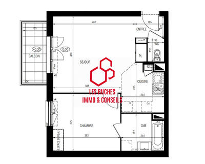 Appartement - 47 m² - 2 pièces