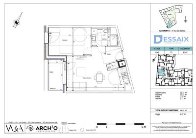 Appartement - 45 m² - 2 pièces