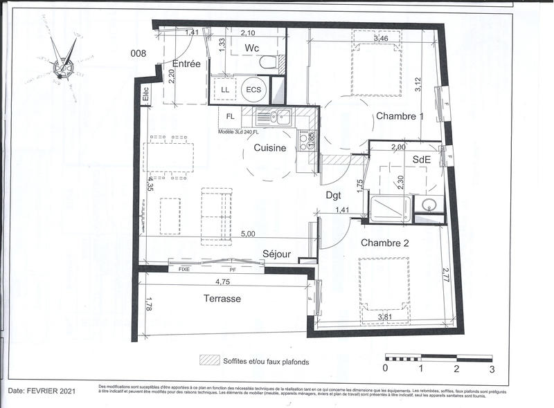Appartement - 60 m² - 3 pièces
