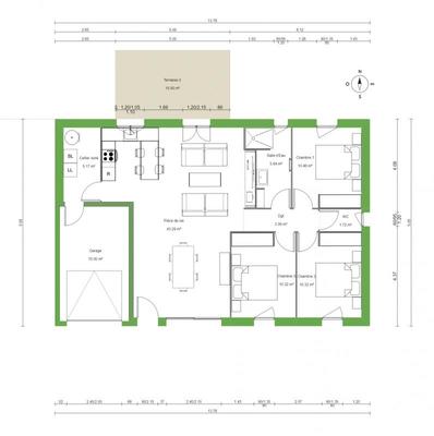 Maison - 90 m² - 4 pièces