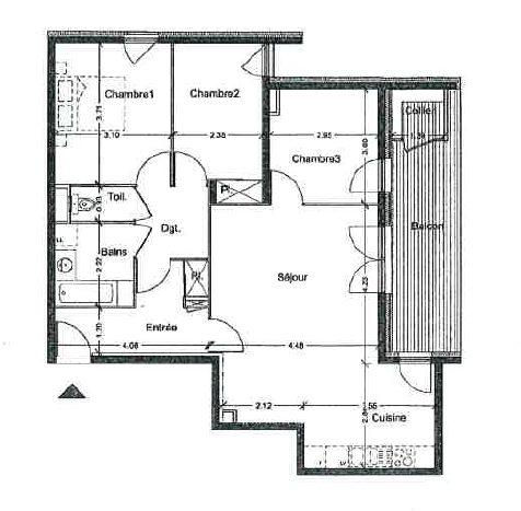 Appartement - 79 m² - 4 pièces