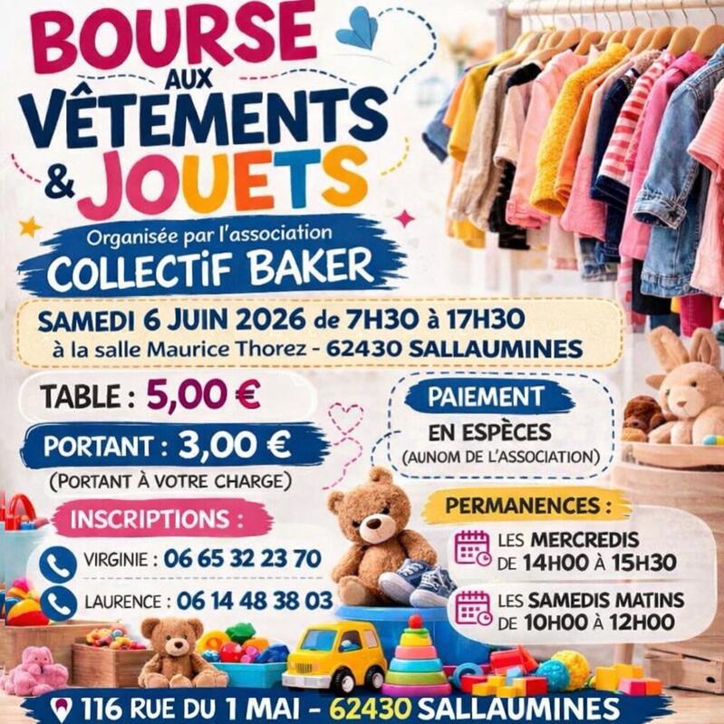 Bourses aux jouets et vêtements mixtes