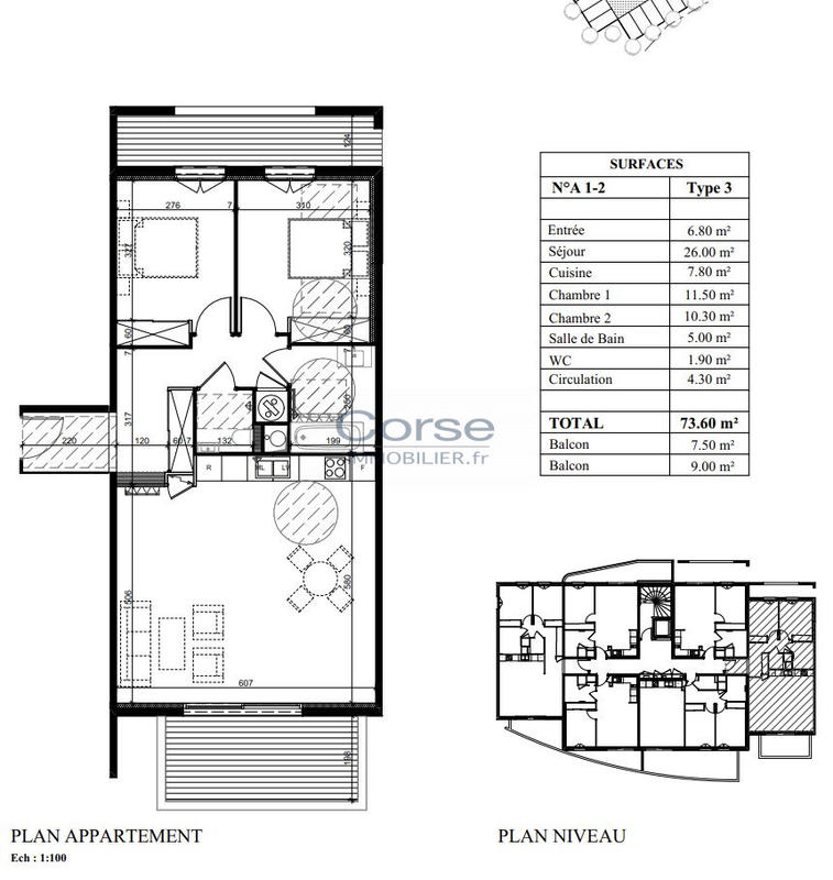 Appartement - 73 m² - 3 pièces