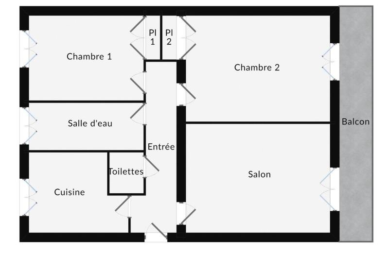 Appartement - 66 m² - 3 pièces