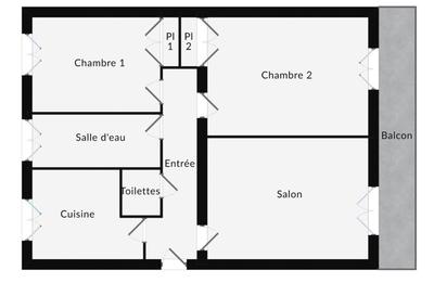 Appartement - 66 m² - 3 pièces