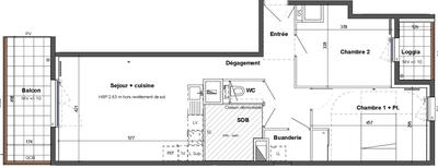 Appartement - 66 m² - 3 pièces