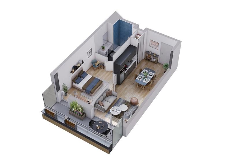 Appartement - 42 m² - 2 pièces