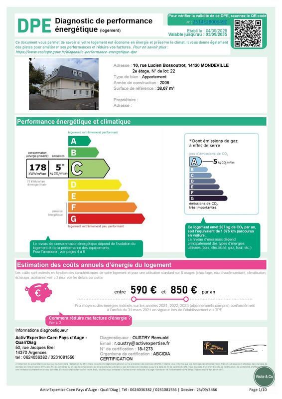 Appartement - 38 m² - 2 pièces
