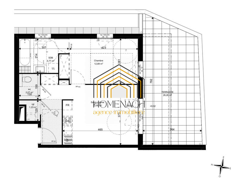 Appartement - 45 m² - 2 pièces