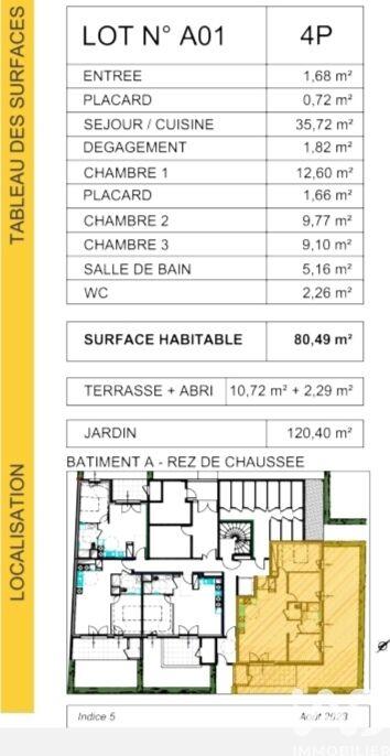 Appartement - 80 m² - 4 pièces