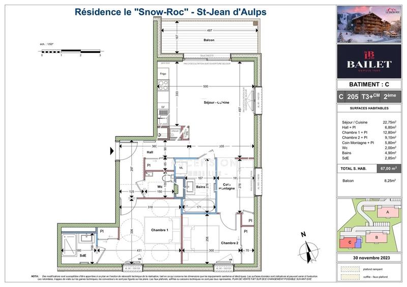 Appartement - 67 m² - 3 pièces