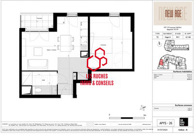 Appartement - 47 m² - 2 pièces