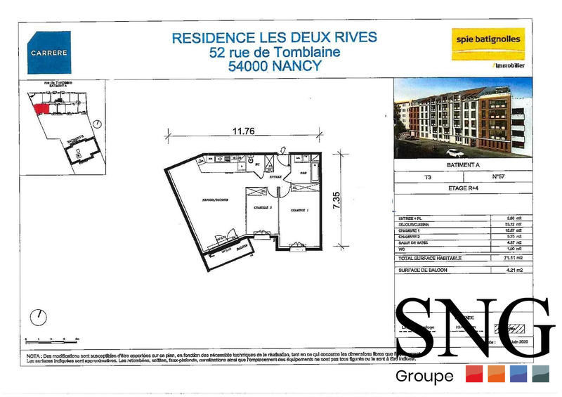 Appartement - 71 m² - 3 pièces