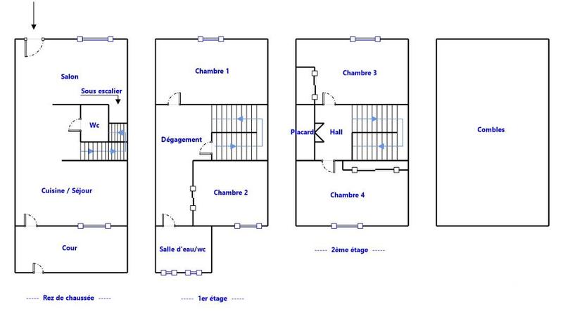 Maison de village - 110 m² - 5 pièces