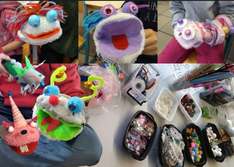 Graines de Moutards à Cajarc, atelier : le show des marionnettes