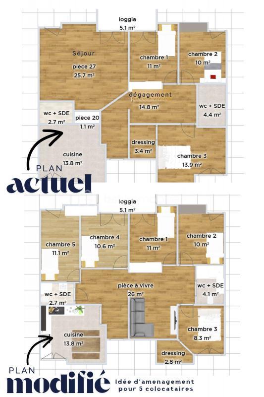 Appartement - 101 m² - 4 pièces
