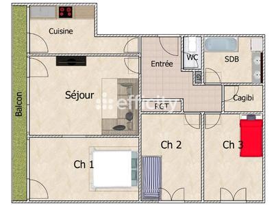 Appartement - 79 m² - 4 pièces