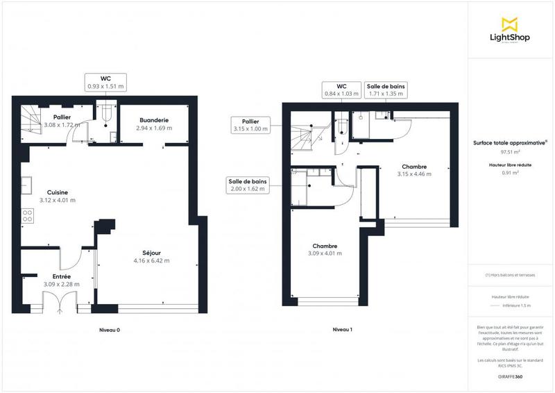 Appartement - 100 m² - 3 pièces