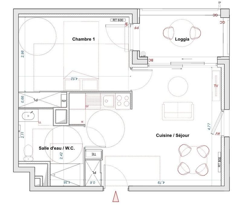 Appartement - 45 m² - 2 pièces