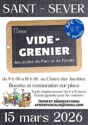Vide grenier Ape de Parcalie le dimanche 15 Mars 2026