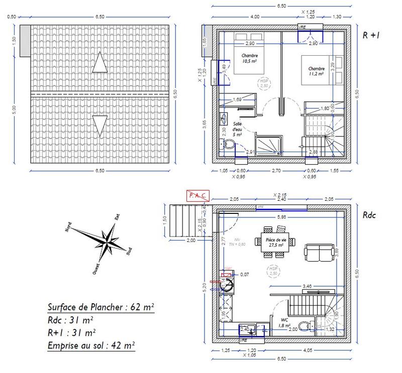 Maison contemporaine - 62 m² - 3 pièces