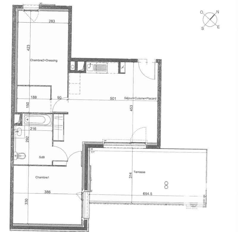 Appartement - 61 m² - 3 pièces