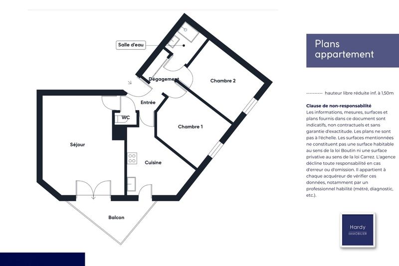 Appartement - 61 m² - 3 pièces