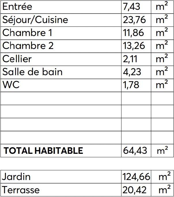 Appartement - 65 m² - 3 pièces