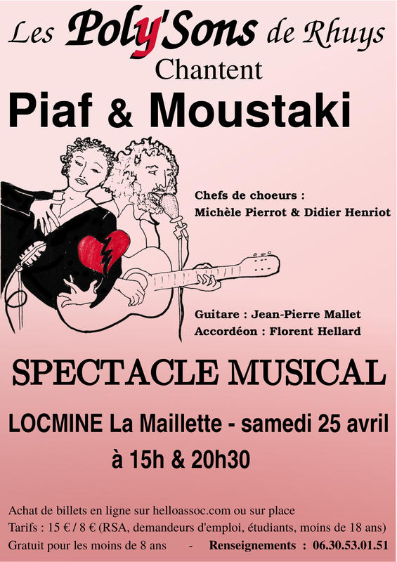 Spectacle musical Piaf Moustaki par les Poly'sons de Rhuys