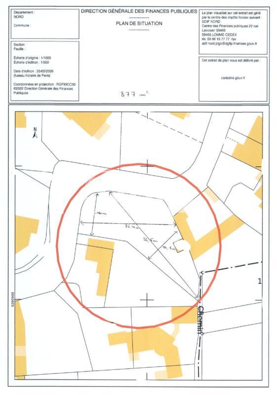Terrain constructible - 877 m²