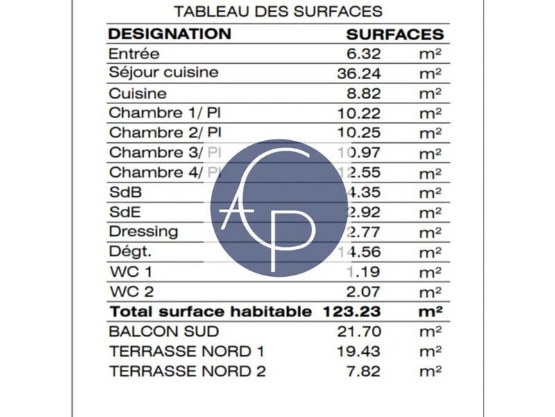 Appartement - 123 m² - 5 pièces